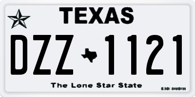 TX license plate DZZ1121