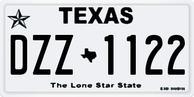 TX license plate DZZ1122