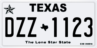 TX license plate DZZ1123