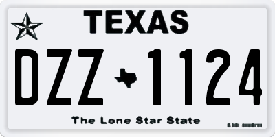 TX license plate DZZ1124