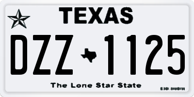 TX license plate DZZ1125