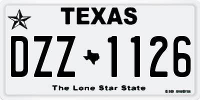 TX license plate DZZ1126