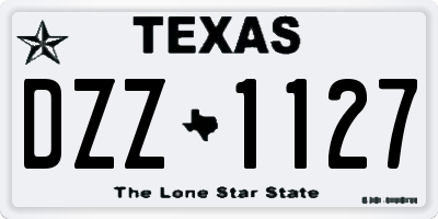 TX license plate DZZ1127