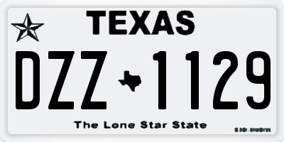 TX license plate DZZ1129