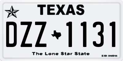 TX license plate DZZ1131