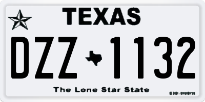 TX license plate DZZ1132