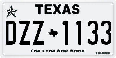 TX license plate DZZ1133