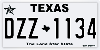 TX license plate DZZ1134