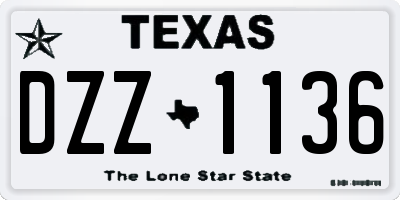 TX license plate DZZ1136