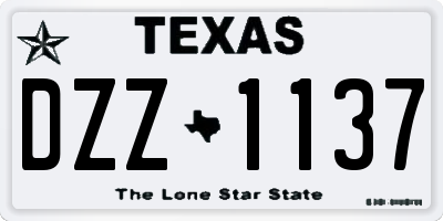 TX license plate DZZ1137