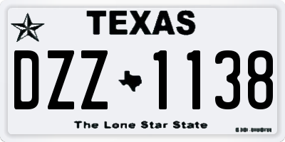 TX license plate DZZ1138