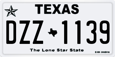 TX license plate DZZ1139