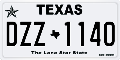 TX license plate DZZ1140