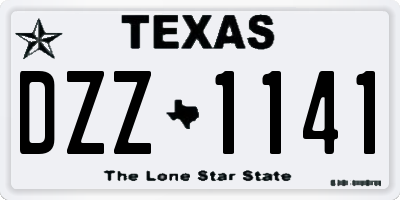 TX license plate DZZ1141