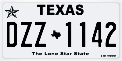 TX license plate DZZ1142