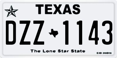 TX license plate DZZ1143