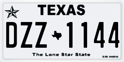 TX license plate DZZ1144