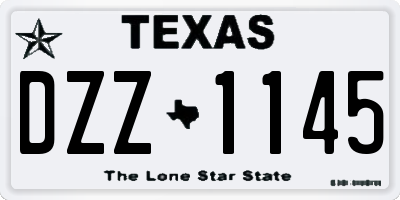 TX license plate DZZ1145