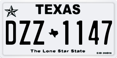 TX license plate DZZ1147