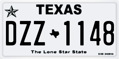 TX license plate DZZ1148