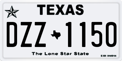 TX license plate DZZ1150