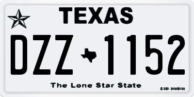 TX license plate DZZ1152