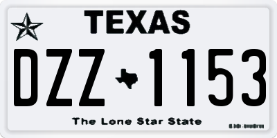 TX license plate DZZ1153