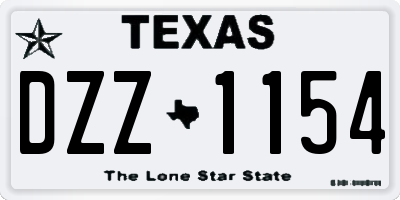 TX license plate DZZ1154