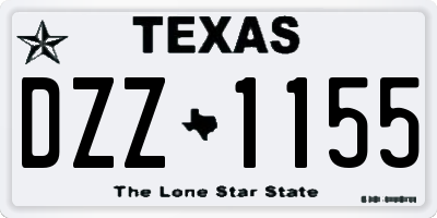 TX license plate DZZ1155