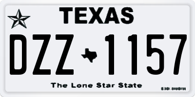 TX license plate DZZ1157