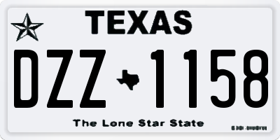 TX license plate DZZ1158