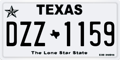 TX license plate DZZ1159