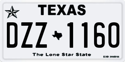 TX license plate DZZ1160