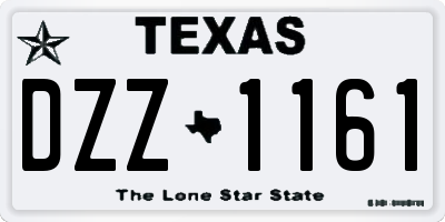 TX license plate DZZ1161