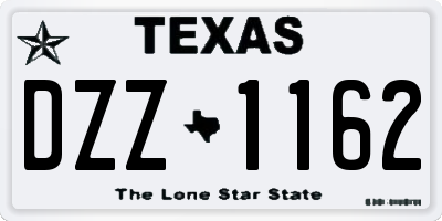 TX license plate DZZ1162