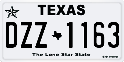 TX license plate DZZ1163