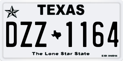 TX license plate DZZ1164