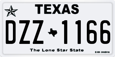 TX license plate DZZ1166