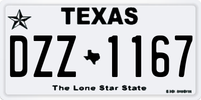 TX license plate DZZ1167