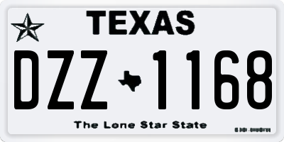 TX license plate DZZ1168