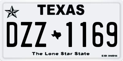 TX license plate DZZ1169