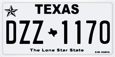 TX license plate DZZ1170