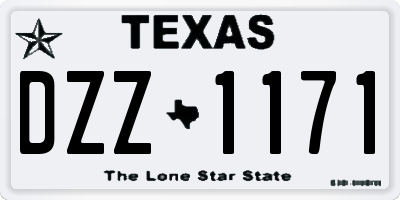 TX license plate DZZ1171