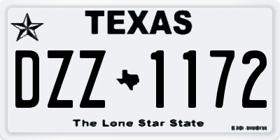 TX license plate DZZ1172