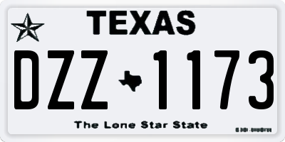 TX license plate DZZ1173