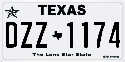 TX license plate DZZ1174