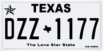 TX license plate DZZ1177