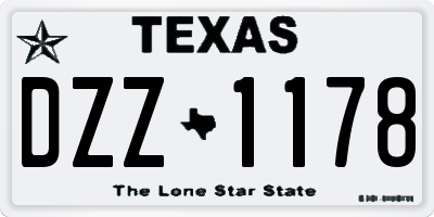 TX license plate DZZ1178