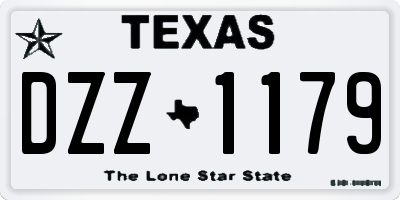 TX license plate DZZ1179