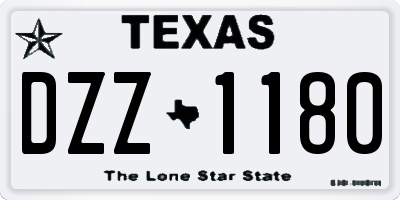 TX license plate DZZ1180